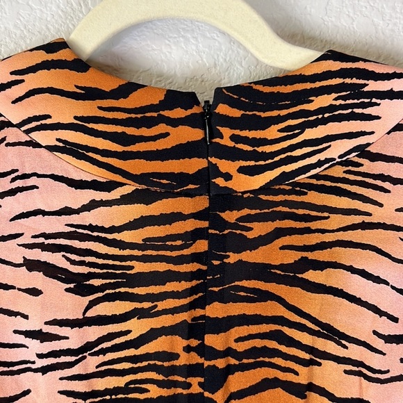 A.L.C. Brinkley Leopard Animal Print Fit And Flare Silk Mini Dress Size 2 - Picture 9 of 12